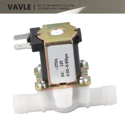 Obrázek produktu pro DC12V OD12mm Plastový elektromagnetický ventil Normálně uzavřený spínač průtoku vody