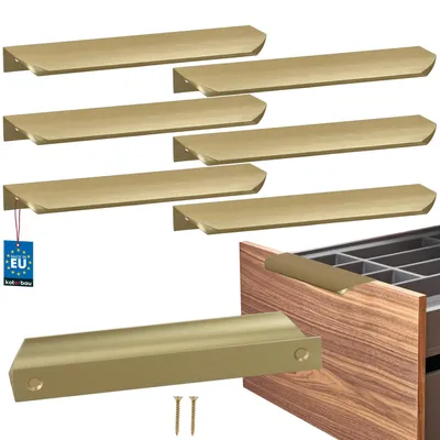 Produktbild von KOTARBAU® 6er Set Möbelgriff Schrankgriffe 180 mm Gold Matt ZnAl Hinterschraubgriffe Kantengriff Schubladengriffe Küche Modern