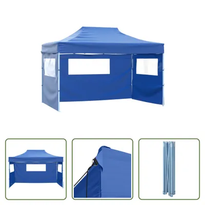 Immagine prodotto di Tenda pieghevole The Living Store con 3 pannelli laterali 3x4,5 m blu