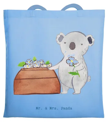 Produktbild von Mr. & Mrs. Panda Tote Bag Bestatter Herz - Sky Blue - Geschenk, Shopping Tasche, Schultasche, Beutel, einkaufsshopper