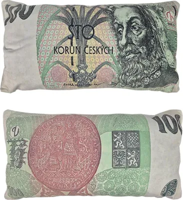 Obrázek produktu pro Dekorační polštář  bankovka 100kč 28x53cm