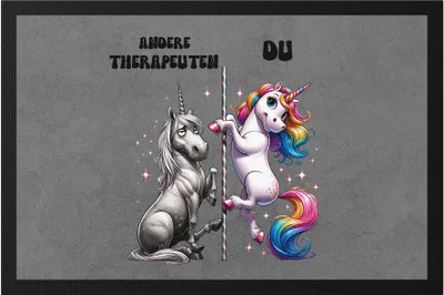 Produktbild von Andere Therapeuten Du Einhorn Fußmatte Psychotherapeut Physiotherapie Spaß