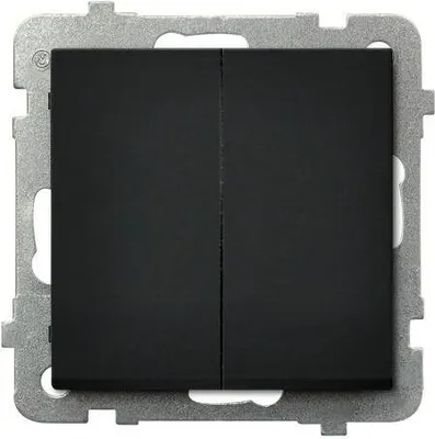 Immagine prodotto di Interruttore doppio, bipolare, metallo nero, £P-2R/m/33, Ospel Sonata