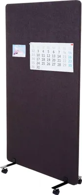 Produktbild von Akustik-Trennwand MCW-G77, Büro-Sichtschutz Raumteiler Pinnwand, doppelwandig rollbar Stoff/Textil  147x80cm braun-grau