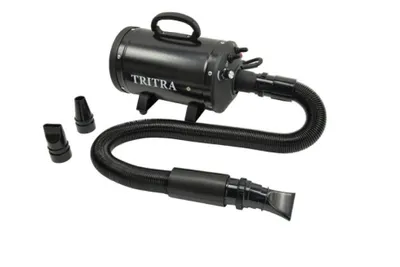 Produktbild von Wassergebläse Tritra Professional Schwarz – 2200 Watt – Hundeföhn Hundesalon – Für Hund & Welpe – 3 Einstellungen – Mit Heizelement – ​​Mit Sprühdüsen