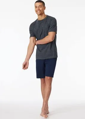 Zdjęcie produktu dla Zestaw piżamowy Schiesser Casual Essentials składający się z koszulki z krótkim rękawem i szortów, z okrągłym dekoltem, swobodny krój