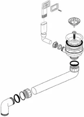 Produktbild von Blanco Ablaufgarnitur 3,5'' Überlauf SFE
