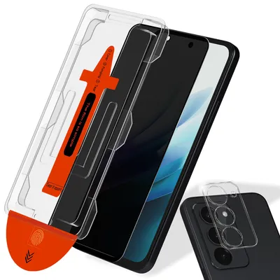 Produktbild von 1-Pack Xiaomi Redmi 15 4G Privacy Displayschutzfolie & 1-Pack Kameraschutz - Gehärtetes Glas | [Automatische Installation] - Blasenfrei
