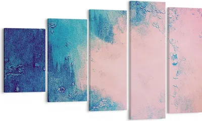 Produktbild von Bild auf Leinwand - Leinwandbild - 5 Teile - Abstraktion Rosa Blau - 100x60cm - Wand Bild - Wanddeko - Wandbilder - Leinwanddruck - Bilder - Wanddekoration - Leinwand bilder - Wandbild - EG100x60-4856