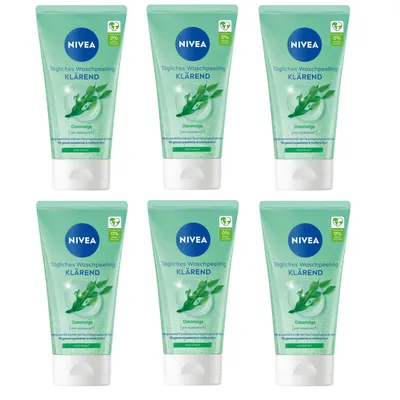 Obrázok produktu pre Nivea Daily Wash peelingový čistiaci prípravok na tvár 150 ml 6-pack