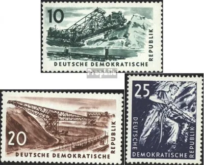 Produktbild von Briefmarken DDR 1957 Mi 569-571 (kompl.Ausg.) gestempelt Kohlebergbau