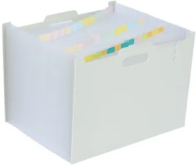 Produktbild von Expansibles A4 Dokumentfach - 36 Fächer - Handtaschenformat - Grau-Beige
