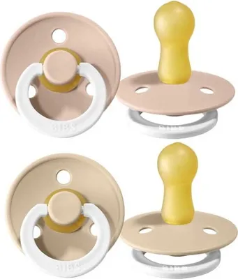 Image de Sucettes en caoutchouc naturel BIBS Colour 2 pièces taille 2 Blush Night/Vanilla Night