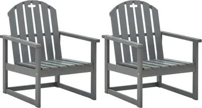 Produktbild von Garten-Armlehnstühle 2 Stk. Grau Massivholz Akazie