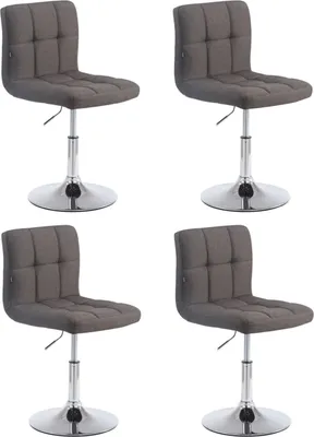Produktbild von CLP 4er Set Lounger Palma Stoff Lounger höhenverstellbar und drehbar. grau