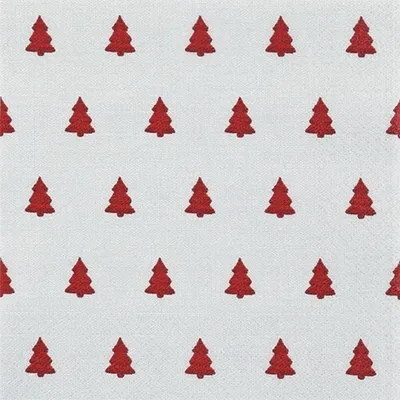 Produktbild von 20 Servietten Linen Trees red - Mini-Bäume rot 33x33cm