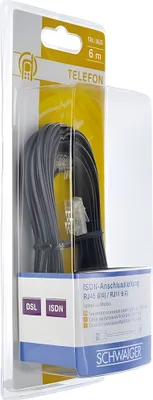 Zdjęcie produktu dla Kabel modemowy Schwaiger RJ11 6P2C -> RJ45 8P2C 6m czarny