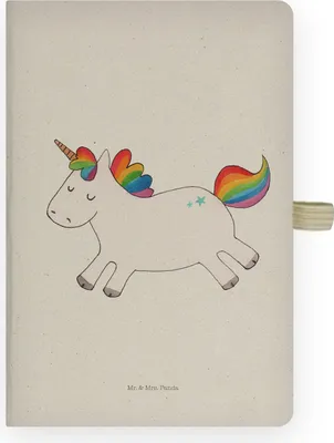 Produktbild von Mr. & Mrs. Panda Kladde Einhorn Happy - Transparent - Geschenk, notizbuch, Einhörner, Fröhlich, Journal, Unicorn, Adressbuch, kariert, Spaß, Tagebuch, Witzig, Freude