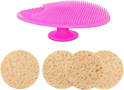 Produktbild von Gesichtreinigungsset, weiche Hautbürste, wiederverwendbare Makeup Entferner Pads, Silikon Gesichtsbürste, für