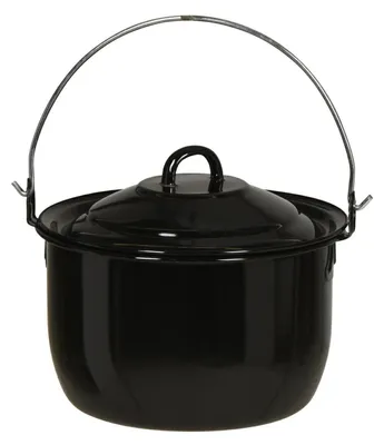 Produktbild von Ambiance Emaillepfanne mit Deckel für BBQ Ø 20 cm 3,3 Liter Schwarz