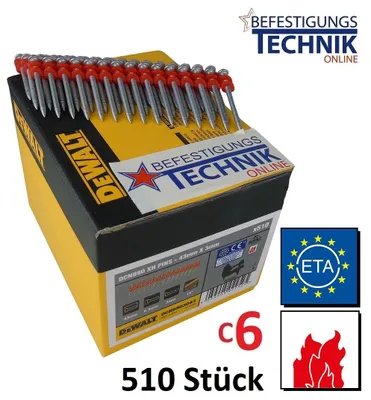 Produktbild von DeWALT DCN8903043, Clamp, bolt & nail assortment, 510 Stück(e), 4,3 cm, DCN890N-XJ; DCN890P2-QW;, Box