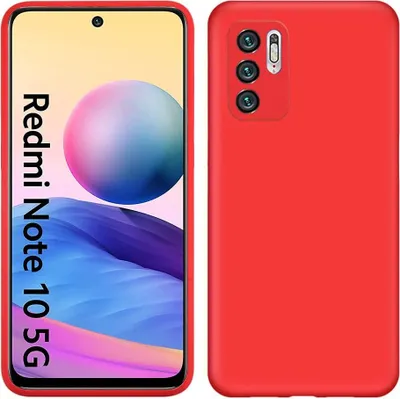 Produktbild von Redmi Note 10 5G Hülle, Flüssig Silikon Weich Gummi Schutzhülle für Xiaomi Redmi Note 10 5G Rot
