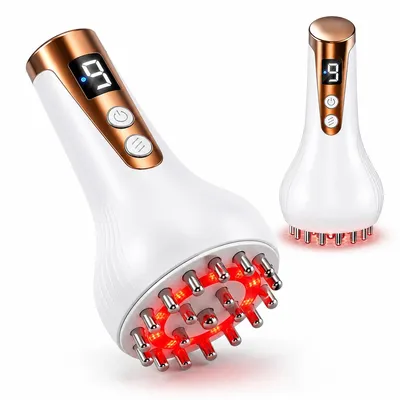 Produktbild von Elektrisches Körpermassagegerät mit Rotlicht, Wärme und Vibration, 9 Stufen Massagebürste, USB Akku Massagegerät für Nacken Rücken Beine Bauch