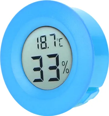 Obrázek produktu pro Mini kruhový vestavěný digitální LCD teploměr vlhkoměr měřič vlhkosti teploty IndoorBlue