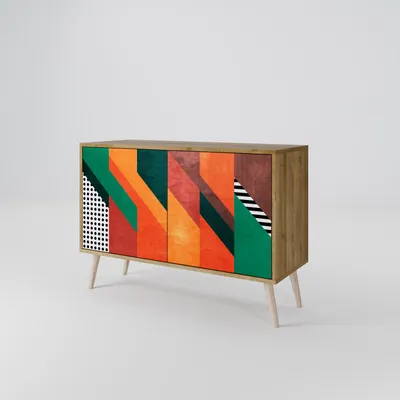 Produktbild von Spacerebels Kommode mit 2 Türen - Sideboard Komodenschrank - Highboard - Kleiderschrank Möbel - Wohnzimmer Schlafzimmer - 57,5×111×42 (HxBxT)