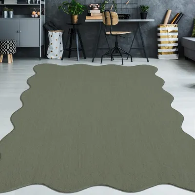 Obrázok produktu pre Koberec Forest Green easy-care soft modern wave shape size - 140 x 200 cm