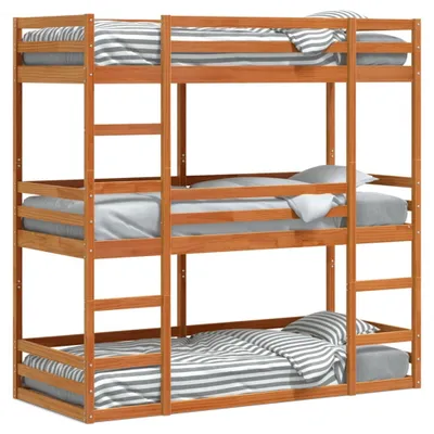 Image de Maison Exclusive - Lit superposé triple sans matelas 90x200 cm bois de pin massif
