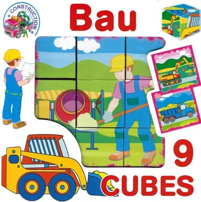 Obrázok produktu pre DOHÁNY Obrázkové kocky Stavba, 9 kociek