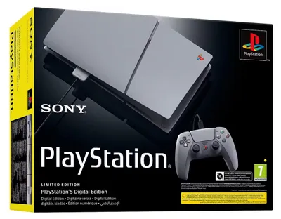 Produktbild von Sony Interactive Entertainment PlayStation 5 Slim Digital Edition 30th Anniversary Limited Edition Bundle, PlayStation 5, Schwarz, Grau, 16384 MB, GDDR6, 448 GB/s, AMD