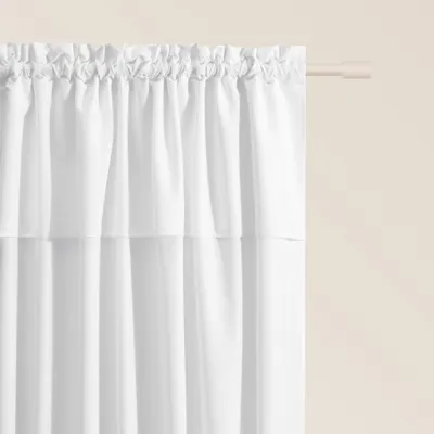 Gardine mit Faltenband, 140x250 cm, weiß, halbtransparent, 1 Stück