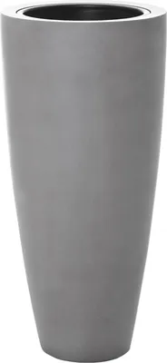 Produktbild von VIVANNO Pflanzkübel Fiberglas CITY Rund, Betongrau Beton-Design - 37x80 cm