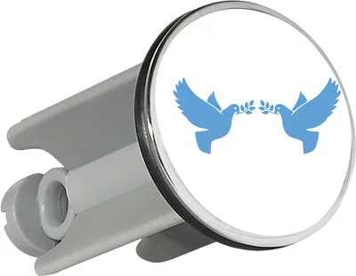 Produktbild von Huuraa Waschbeckenstöpsel Friedenstauben 4cm höhenverstellbar Abflussstopfen Geschenkidee