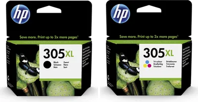 Two HP ink cartridge packages are shown side-by-side against a white background.