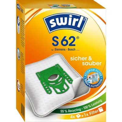 Produktbild von Swirl Staubsaugerbeutel S62 / S 62 EcoPor für Siemens / Bosch Typ: D E F