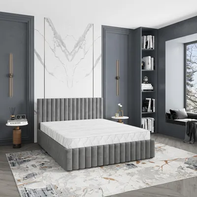 Produktbild von Masseno Polsterbett CARMIA 160x200 cm, Polsterbett mit Bettkästen -Grau, KRONOS 15