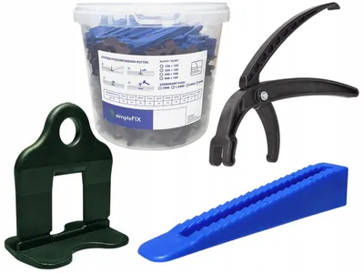 Produktbild von Simplefix Fliesen Nivelliersystem Set 300 Clips 100 Keile