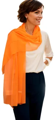 Immagine prodotto di Omgoods - Sciarpa lunga in seta georgette da donna