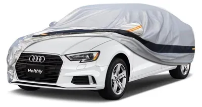 Zdjęcie produktu dla Pokrowiec samochodowy do Audi A3 (2013-2024), 10-warstwowy, 100% wodoodporny, ochrona przed promieniowaniem UV, kolor srebrny