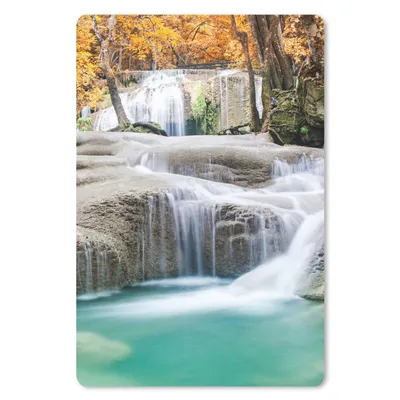 Produktbild von MuchoWow® Mauspad Mousepad Wald - Wasserfall - Herbst 18x27 cm - Mousepads - Maus Mat - Pad - Mausunterlage