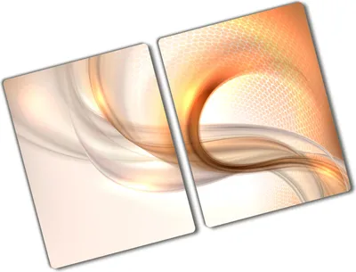 Produktbild von Tulup Glas Herdabdeckplatte - 2x40x52 cm - Glaskeramikkochfeld-Abdeckung Spritzschutz Glasabdeckplatte Kochplattenabdeckung und Schneidebrett - Zweiteilig - Kunst: modern & klassisch - Abstraktes - Orange