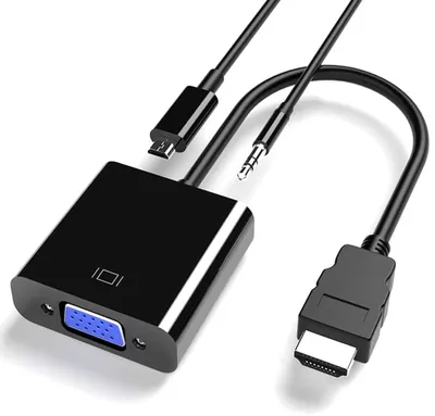 Productafbeelding van HDMI naar VGA-adapter, 1080P 60Hz met audio en stroomkabel