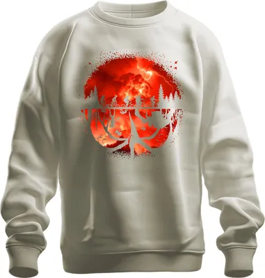 Produktbild von Upside Down Kinder auf Fahrrädern Monster Horror 80er Retro Uni Sweatshirt Pullover, Natur, M