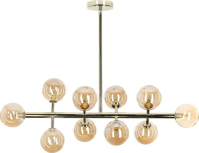 Zdjęcie produktu dla BELIANI Lampa wisząca złota metalowa ze szkłem 10-punktowa nowoczesne oświetlenie sufitowe