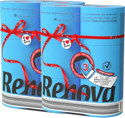 Produktbild von Toilettenpapier - blau - 12 Rollen (2 Packs á 6 Rollen)