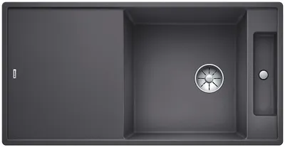 Produktbild von BLANCO Axia III XL 6S-Spüle - SILGRANIT - 1 große Wanne - reversibel - automatische Entleerung - inklusive Siphon - Glasplatte - Steingrau