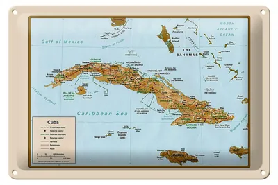 Produktbild von Blechschild Cuba 30x20cm Landkarte
